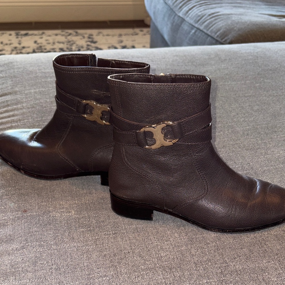 Tory Burch Dark Brown Ankle Booties